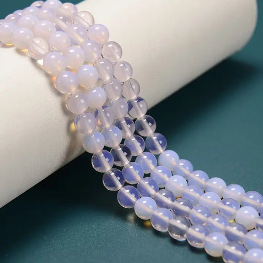 Beads - Pink Opalite Smooth Round Beads Size 8mm 15.5'' Strand