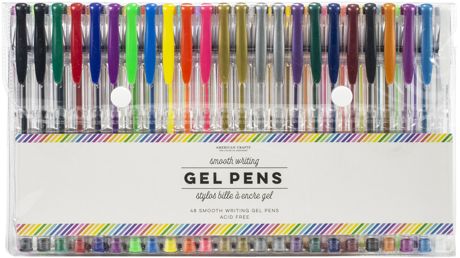 Markers - American Crafts Gel Pens Pouch 48/Pkg
