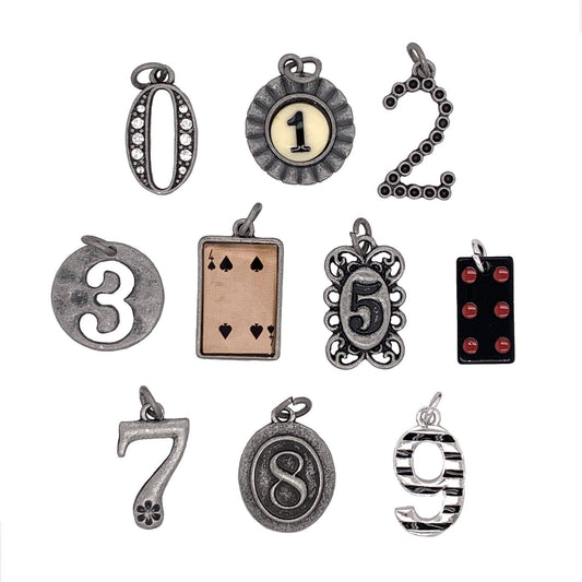 Jewelry - Vintage Number Charms Collection 0 through 9, 10pc Charm Set