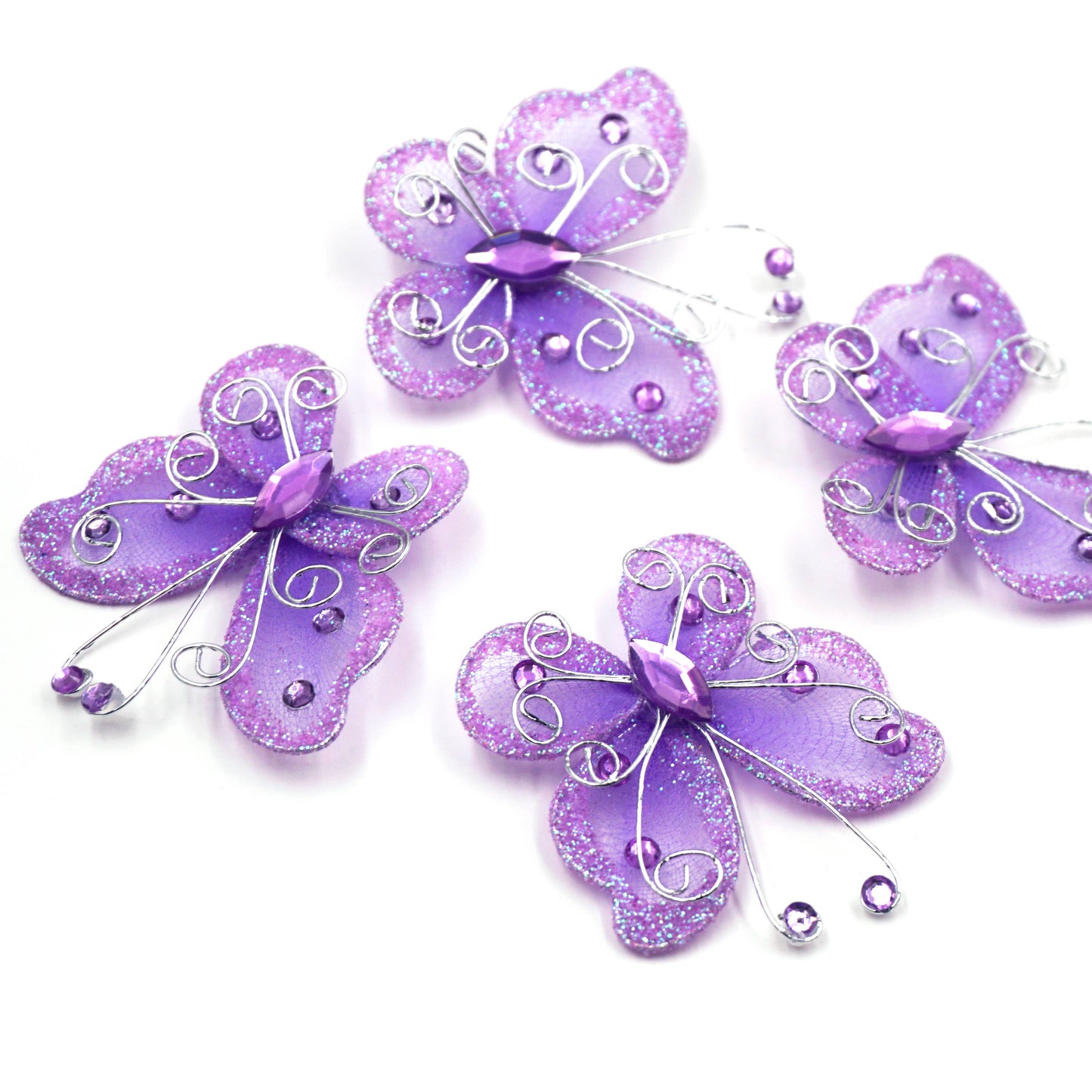 Embellishment - Wire Butterfly Embellishment, 4-ct: Purple