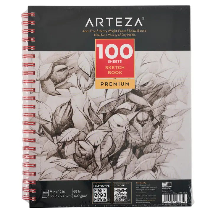 Paper Pad - Arteza Sketchbook, 9" X 12", 100 Sheets
