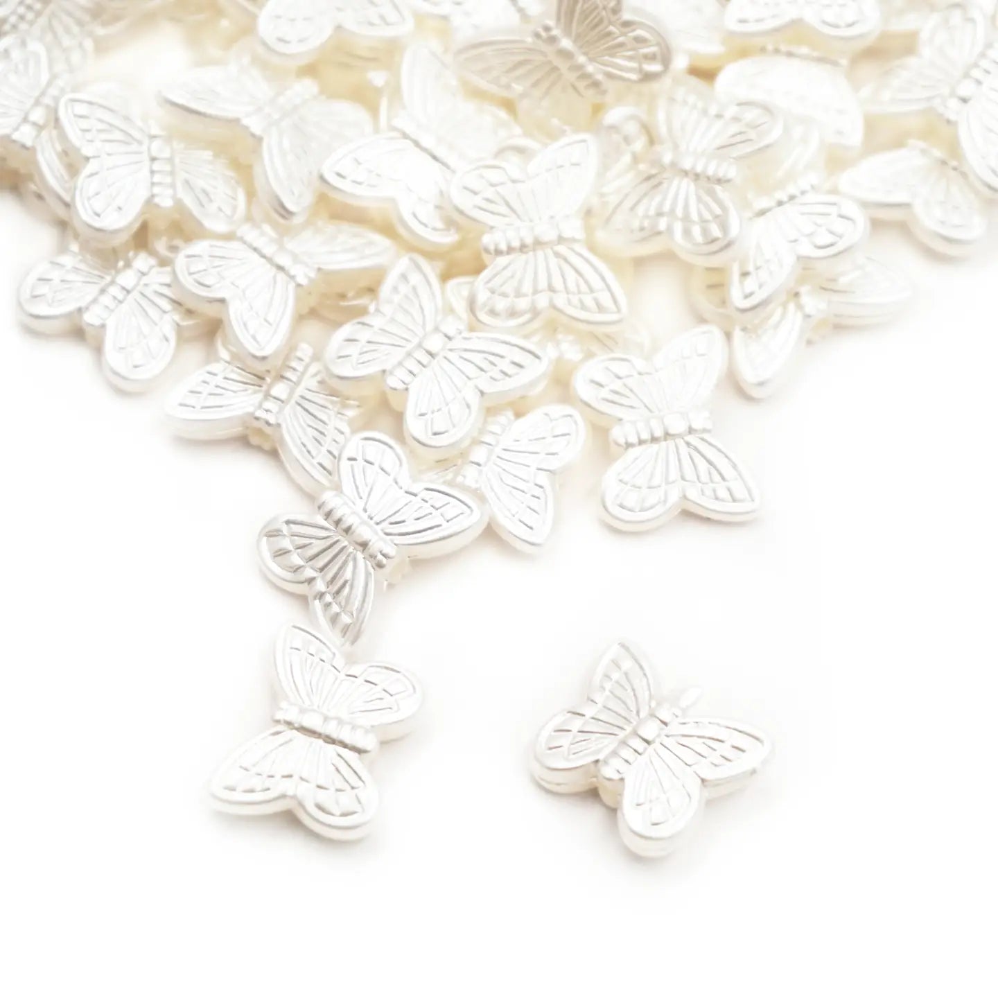 Beads - Pearl Butterfly Beads 12mm