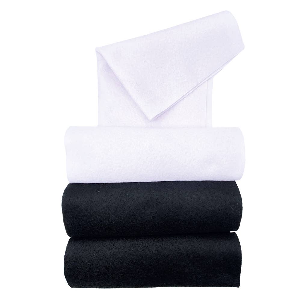 Felt Sheet - White & Black Sheet 4pc/pk