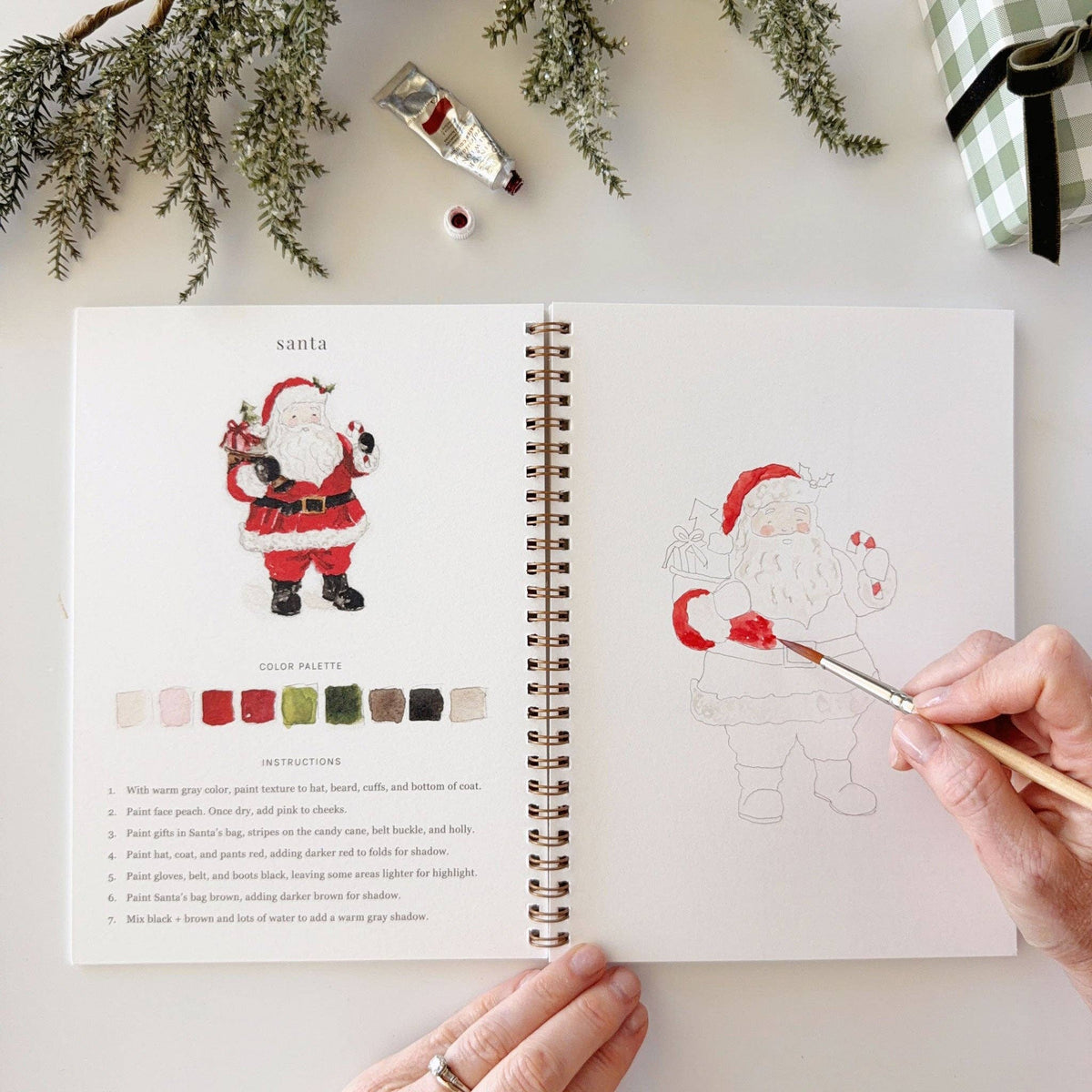 Workbook Classic Christmas Watercolor Workbook