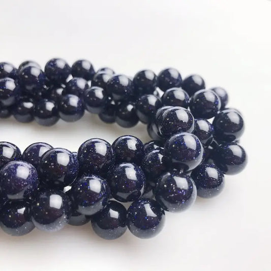 Beads - 6mm - Blue Sand Goldstone Smooth Round Beads