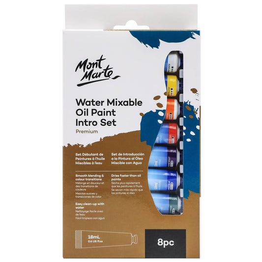 Paint - Water Mixable Oil Paint Intro Set Premium 8pc x 18ml (0.6oz)