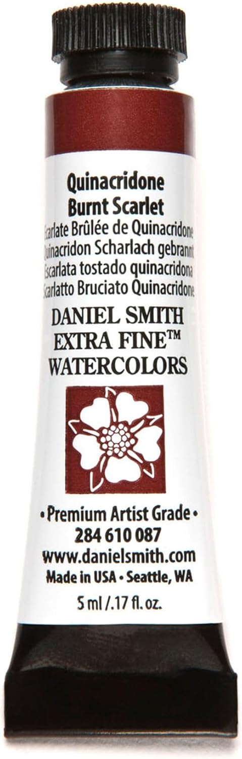 Paint - Daniel Smith Extra Fine Watercolor Paint 5ml Tube - Quinacridone Burnt Scarlet