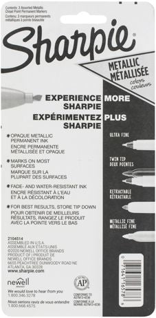 Markers - Sharpie Metallic Permanent Markers 3/Pkg