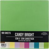 Scrapbook Paper - Candy Bright 12"X12" Cardstock 180/pk