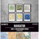 Scrapbook Paper - Navigator, 25 Designs/2 Each 12"X12" 50pk