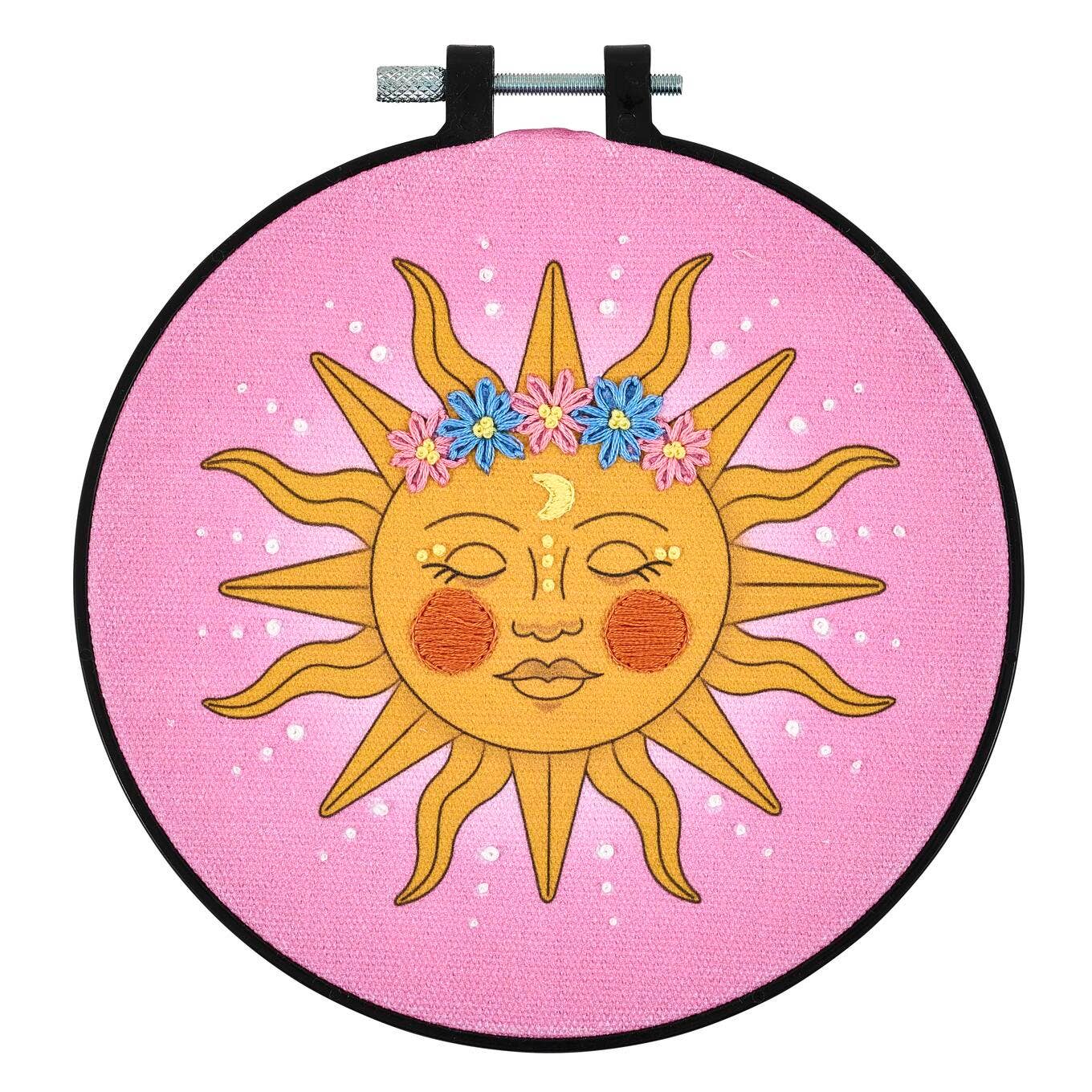 Stamped Embroidery Kit - Dreamy Sun 6"