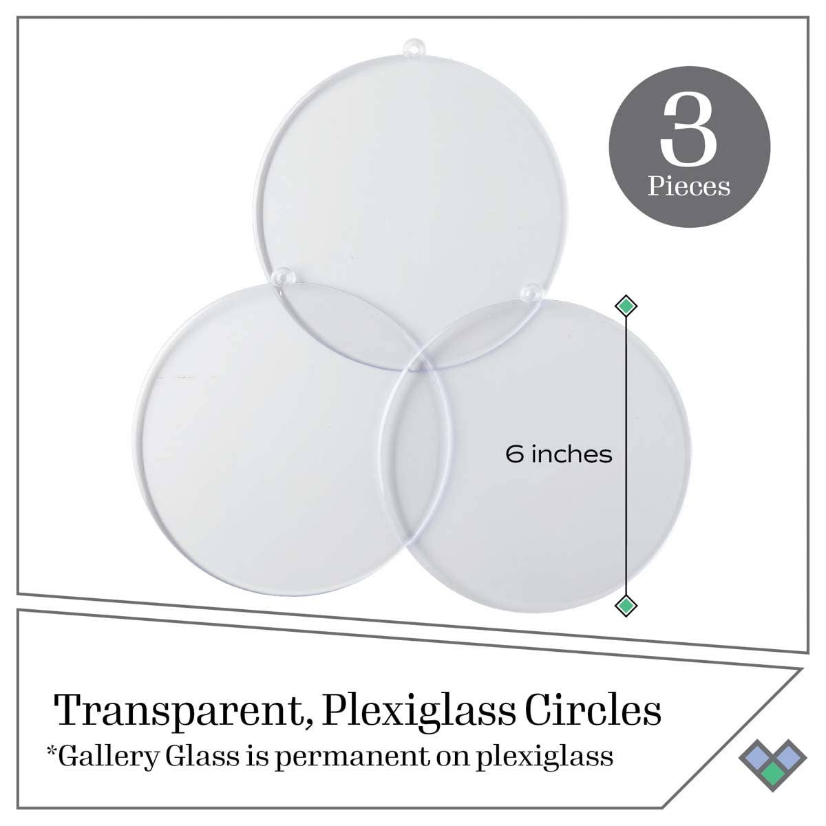Gallery Glass - Surfaces - Circle 6" Diameter, 3-Piece