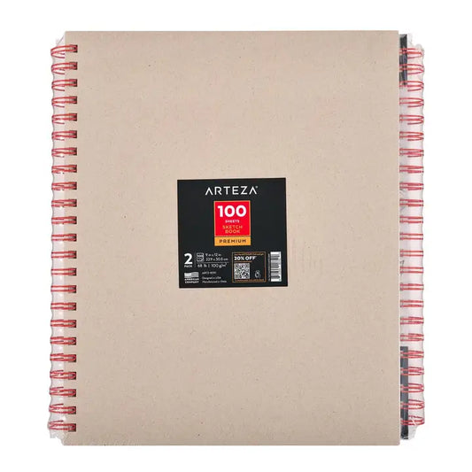 Paper Pad - Arteza Sketchbook 2-Pack, 9" X 12", 100 Sheets Each