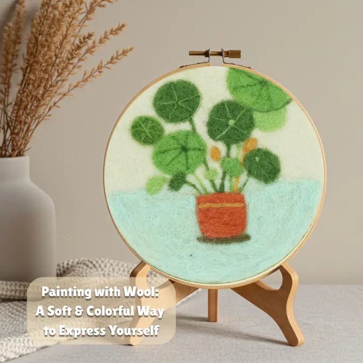 Felting - Wool Painting Kit: Potted Serenity Plant