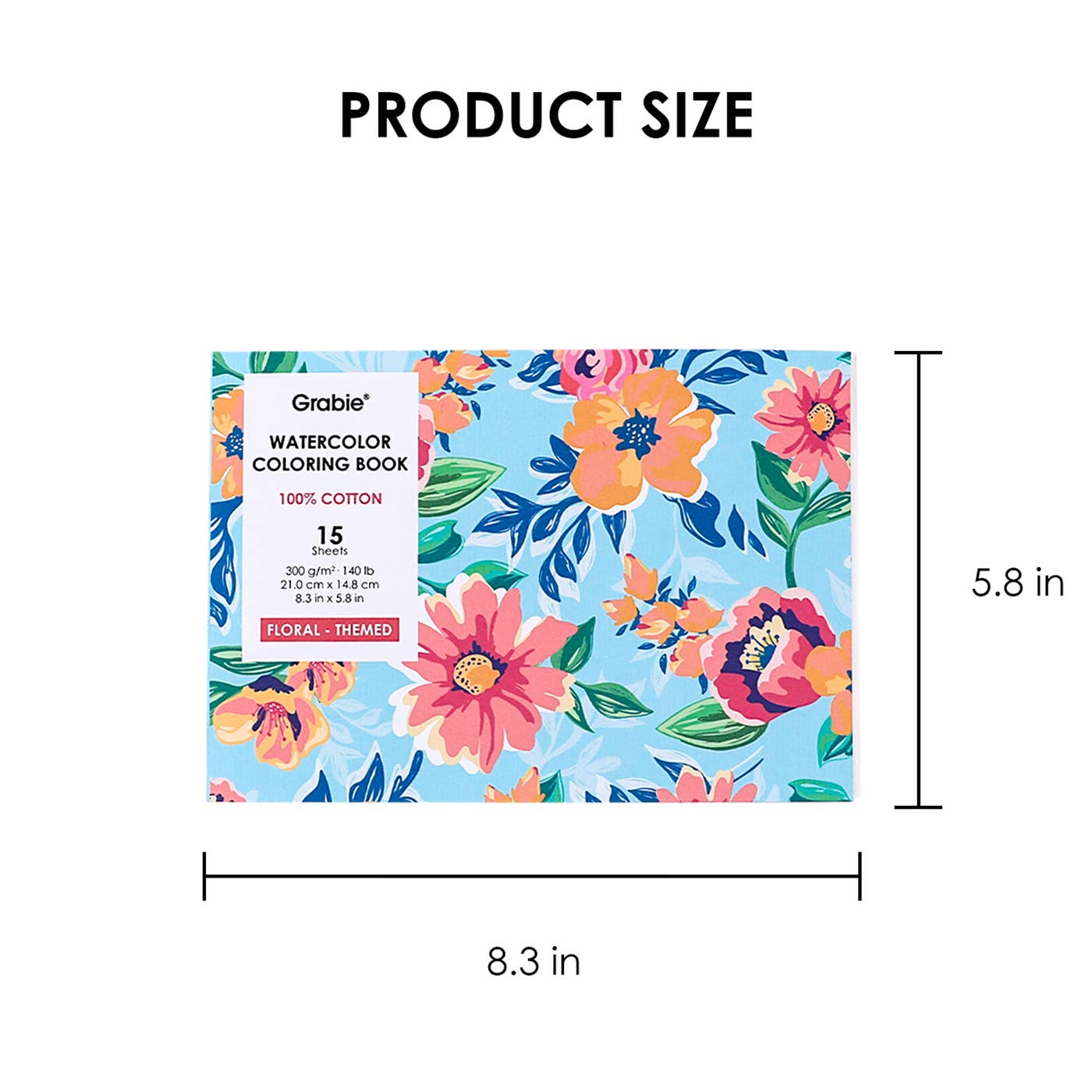 Coloring Book - 15 Sheets 140LB Floral-Themed Watercolor Coloring Book