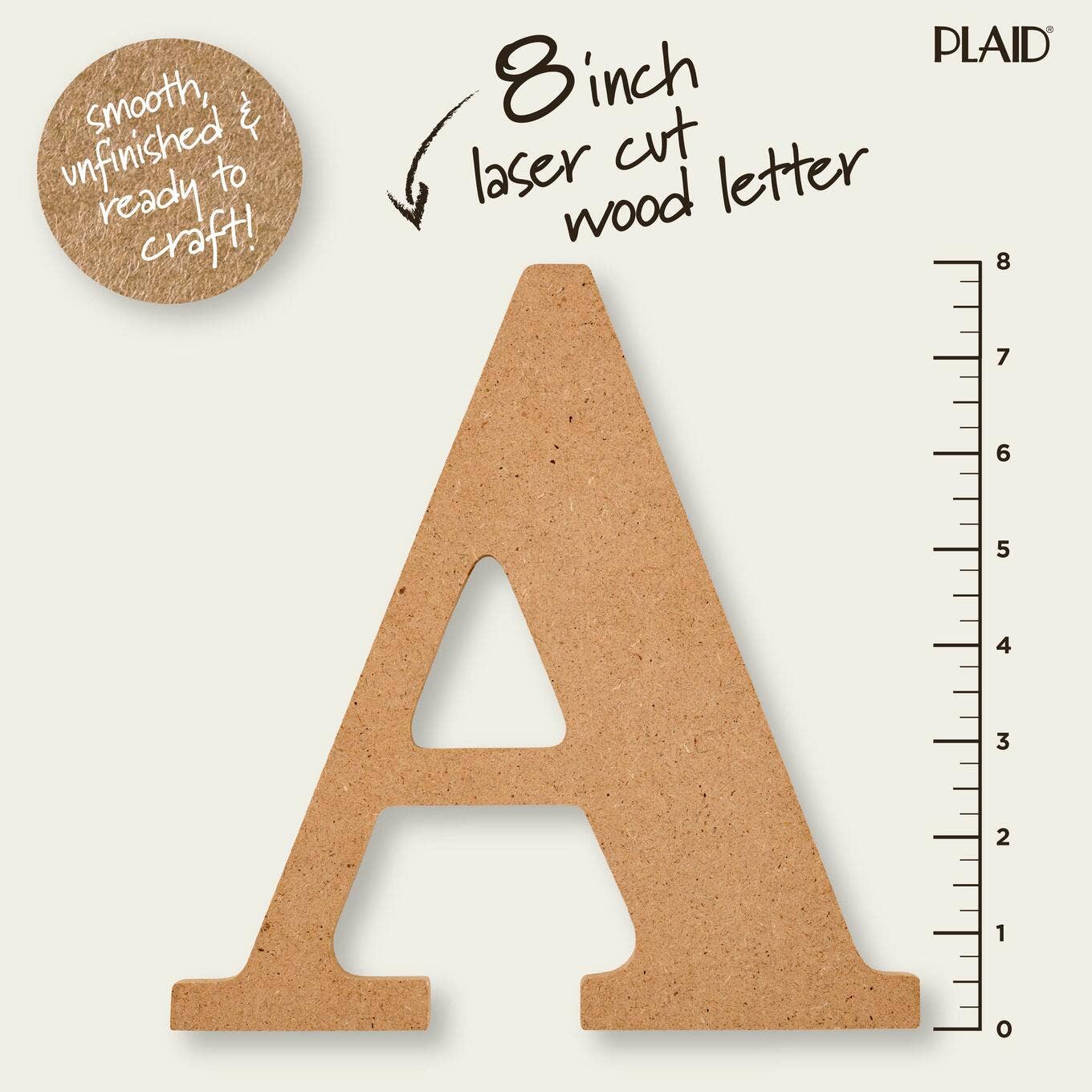 Wood - 8 inch MDF Letter - A