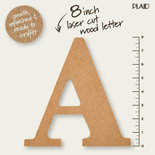 Wood - 8 inch MDF Letter - A