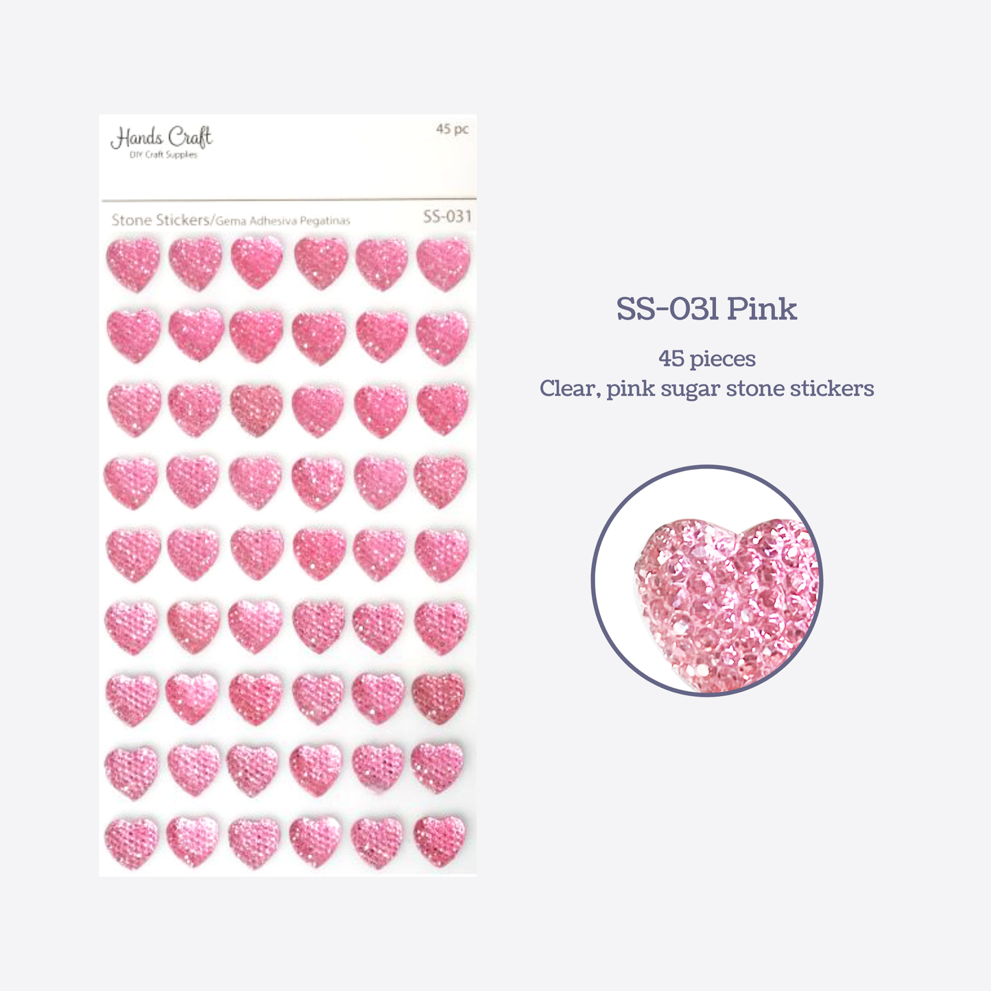 Stickers - Heart-shaped Rhinestone Sticker Red Heart