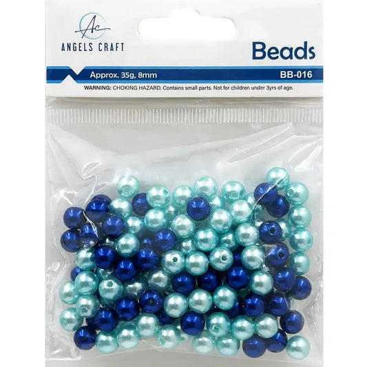 Beads - Pearl Bead Mix - Royal Blue & Blue & Light Blue