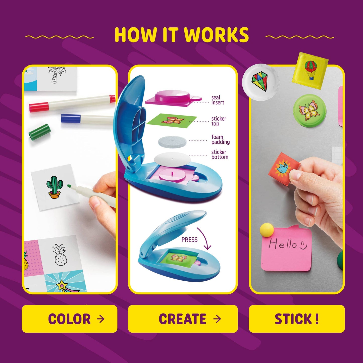 Crafting Kits - Puffy Sticker Maker Kit for Kids - Make Your Own 3D Stickers