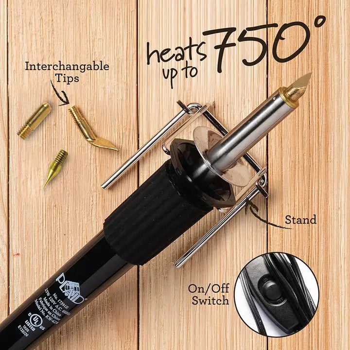 Wood - Decorative Wood Burning Tool - 8-Piece Set