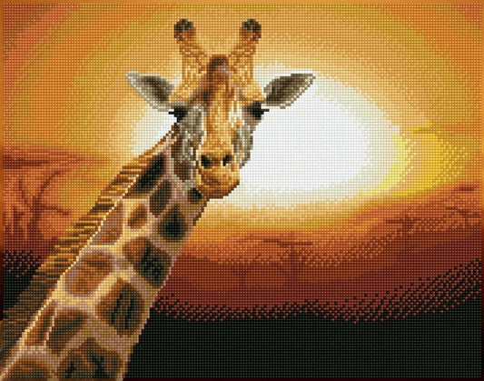 Diamond Dotz - Sunset Giraffe (Square) Amboseli National Park, Kenya