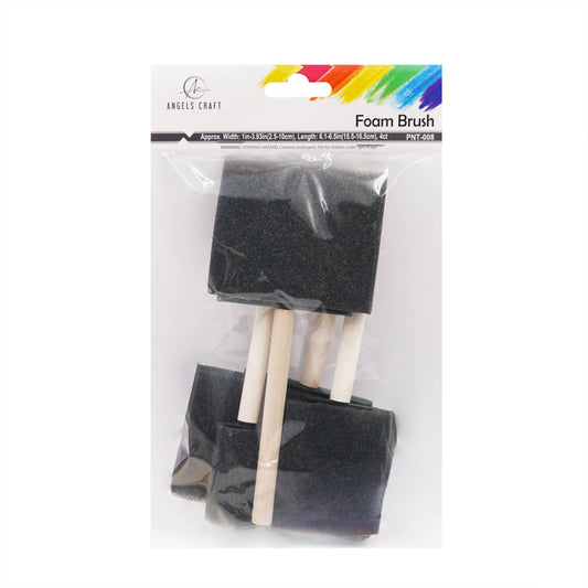 Paint Brush - Sponge Brush, Square, 4-ct