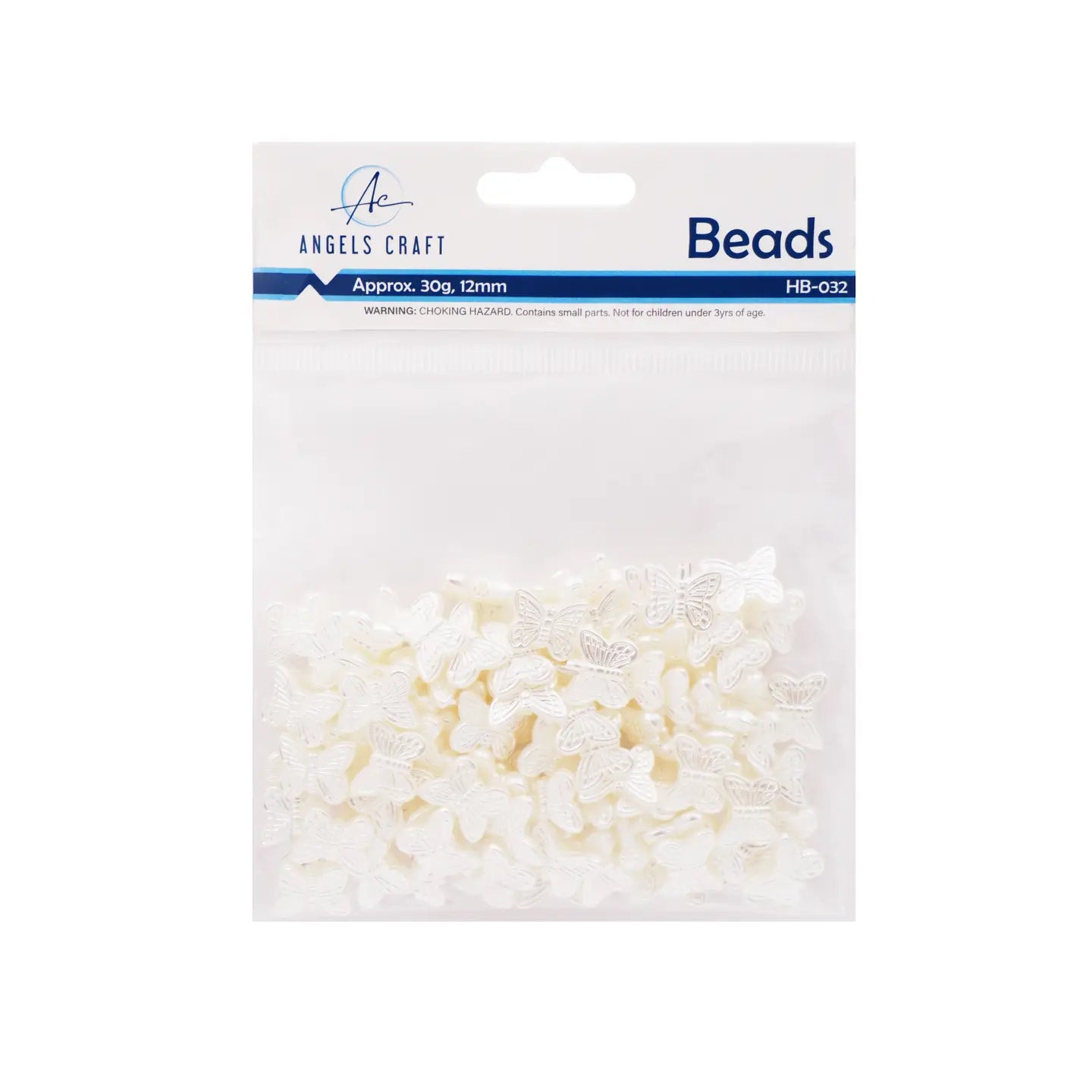 Beads - Pearl Butterfly Beads 12mm