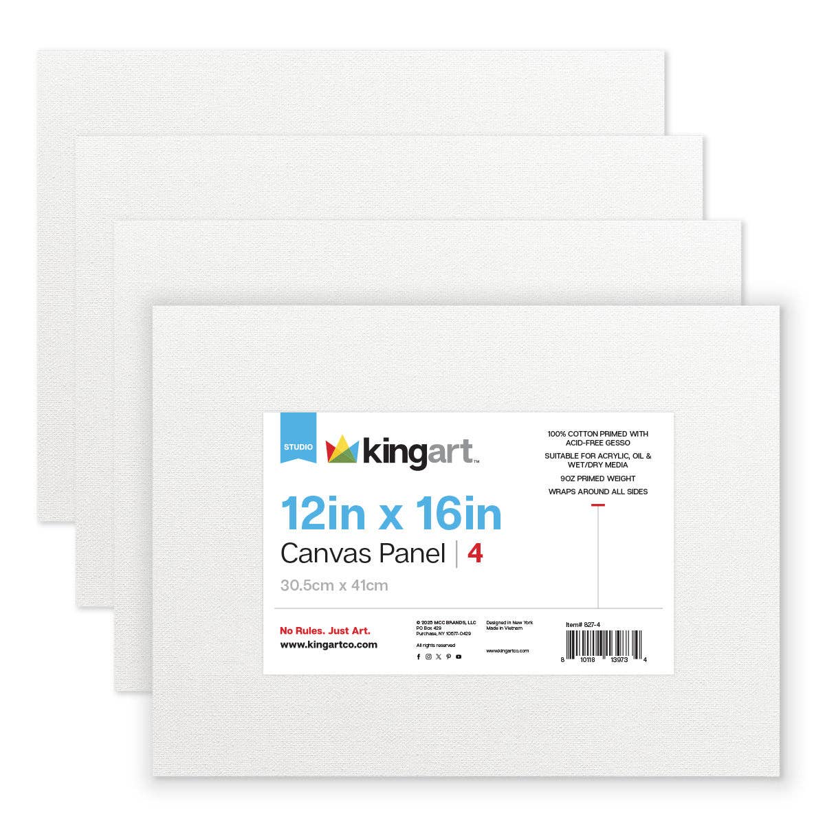 Canvas - Panel Boards  – 12" x 16" (4 Pack)