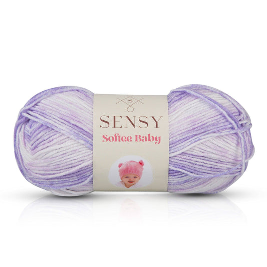 Yarn - Sensy Softee Baby Yarn, 3.5 oz, 275 Yards, Gauge 3 Light: Purple Batik