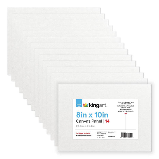 Canvas - White Canvas Panels - Classic - 8" x 10" - 14 Pack