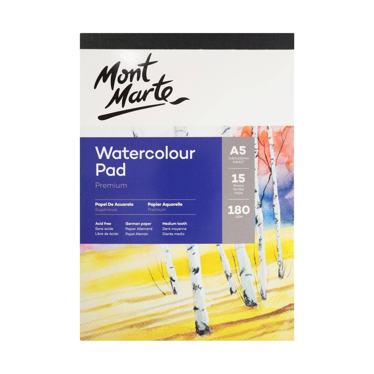 Paper Pad - Watercolor Pad German Paper Premium A5 180gsm 15 Sheet