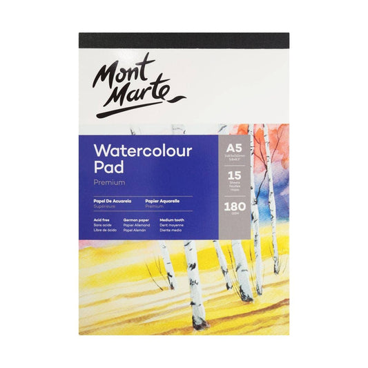 Paper Pad - Watercolor Pad German Paper Premium A5 180gsm 15 Sheet
