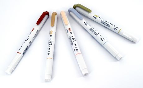 Marker - Zebra Mildliner Double Ended Marker Bold & Fine Point Neutral 5/Pkg