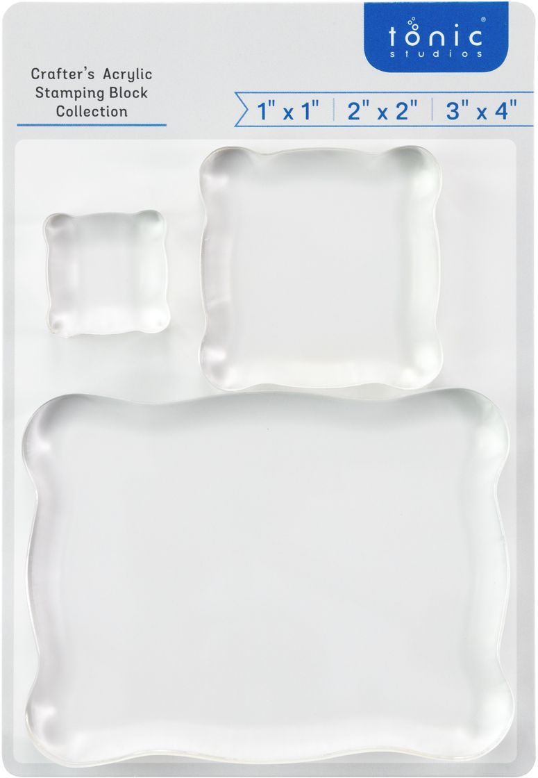 Stamping Blocks - Tonic Studios Acrylic Pack of 3 1"x1"/2"x2"/3"x4"