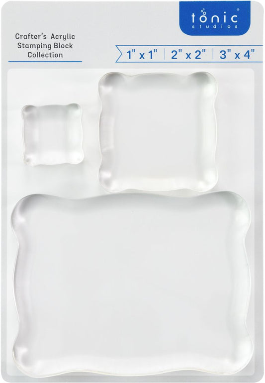 Stamping Blocks - Tonic Studios Acrylic Pack of 3 1"x1"/2"x2"/3"x4"