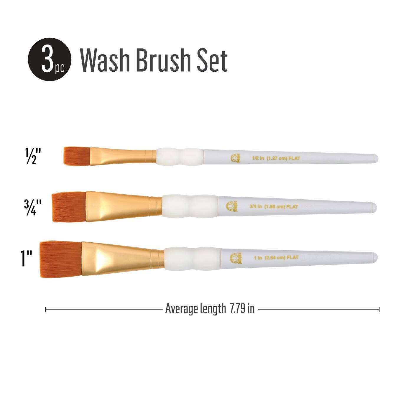 Paint Brush - FolkArt® Brush Set Soft Grip - Wash Brush Set, 3-Piece