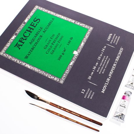 Paper - Arches Aquarelle Cold Pressed Watercolor Pad 10"X14"