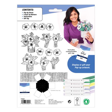 Coloring - Creative Studio Pop Up Coloring Bouquet Pansies