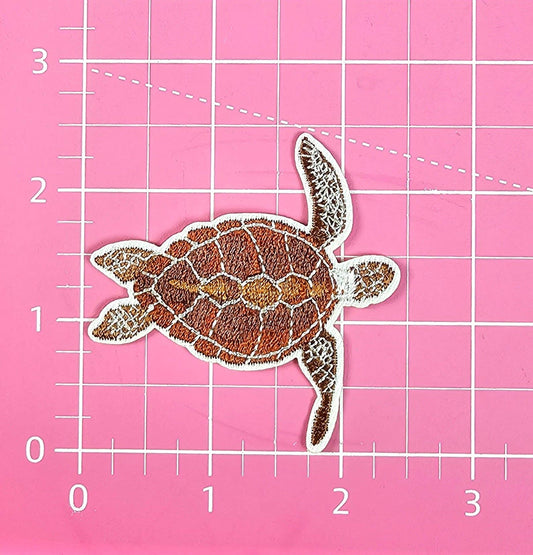 Patch - Turtle Brown Embroidery Iron On Patch