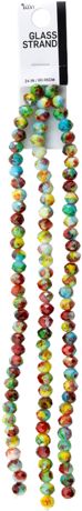 Beads - CousinDIY Glass Strand Rondelle Beads Primary Watercolor 24in