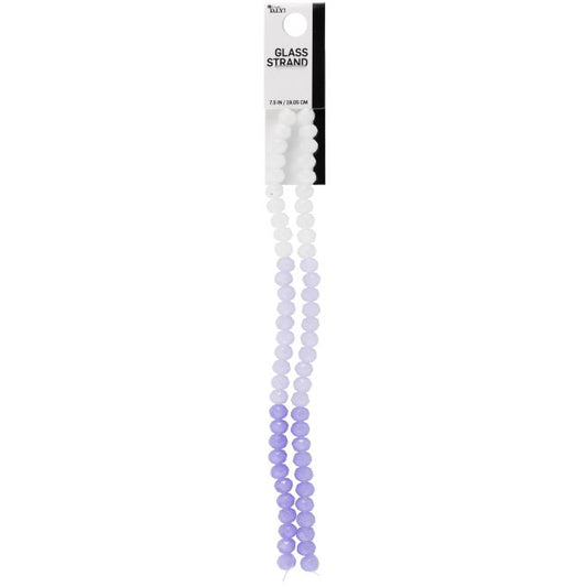 Beads - Cousin DIY Crystal Faceted Glass Bead Strand 7.5" 62/Pkg Purple & White
