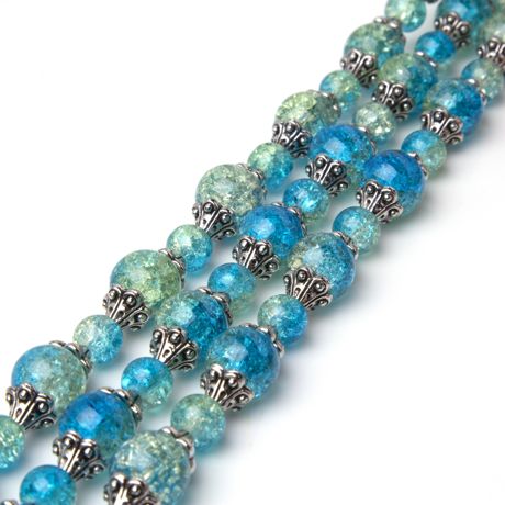 Beads - CousinDIY Glass Strand Aqua & Green