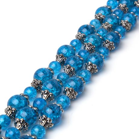 Beads - Cousin DIY Glass Strand 27.8in/70.5cm Blue
