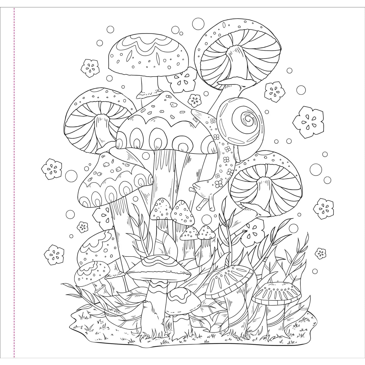 Coloring Book - Mushrooms Adult Coloring Book