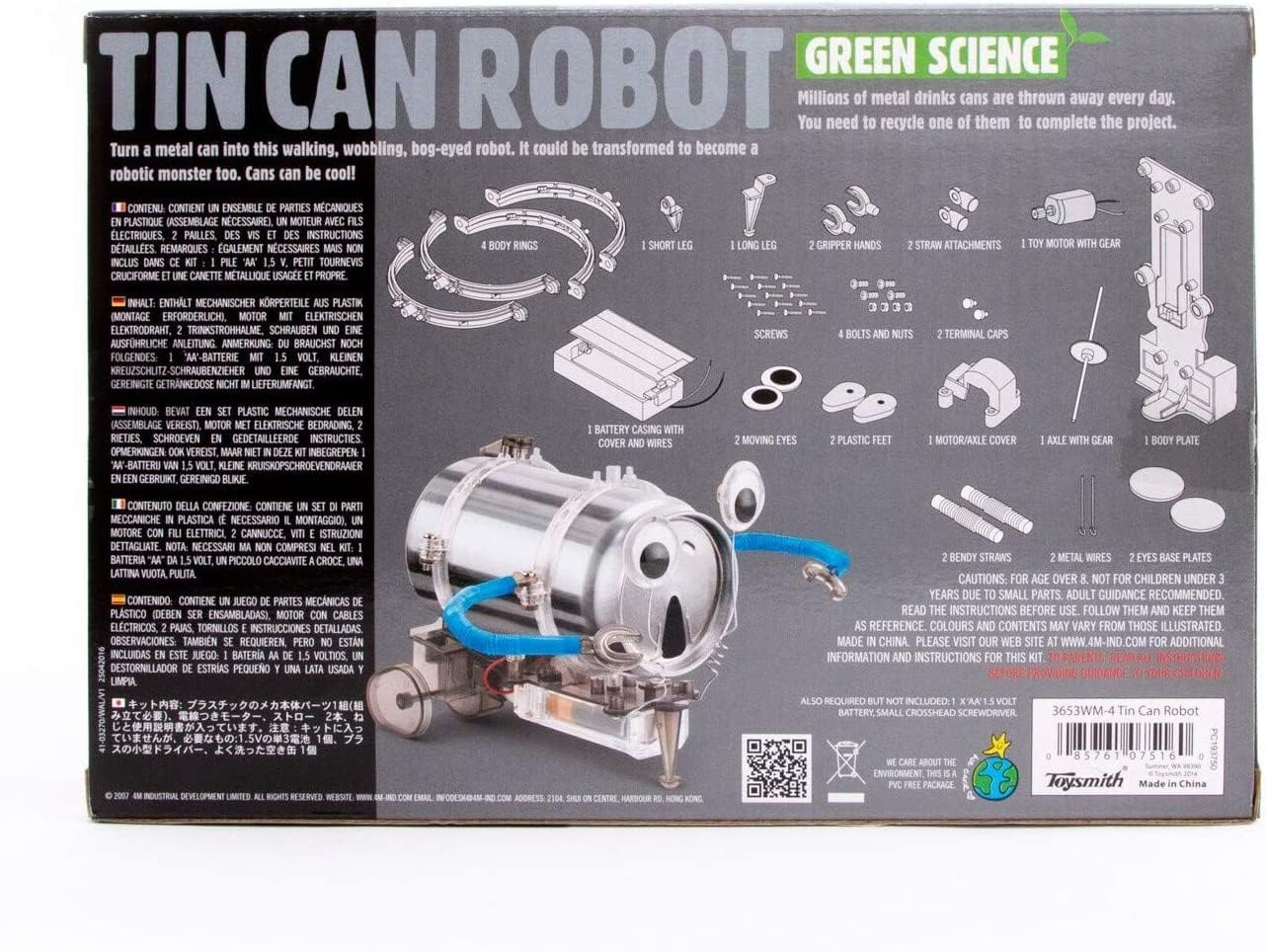 Craft Kit - 4M-Kidz Robotix Tin Can Robot