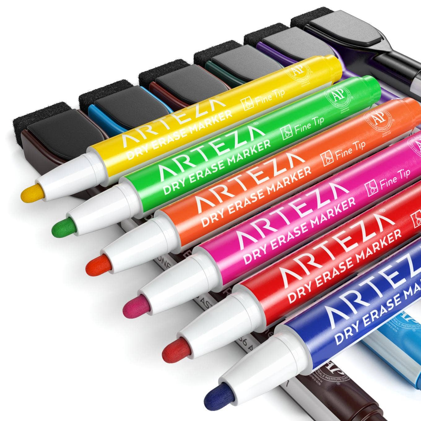 Markers - Arteza® Magnetic Cap Dry Erase Markers Set, Fine Tip - 24 pc