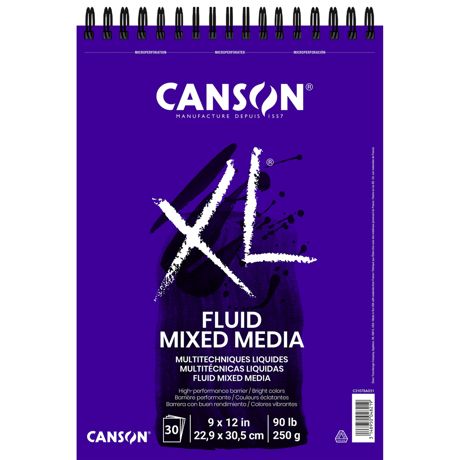 Paper - Canson XL Fluid Mixed Media Pad 9"X12"