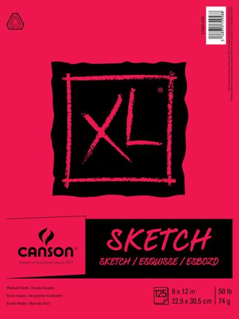 Paper - Canson XL Sketch Foldover Pad 9"X12"