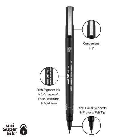 Pen - Uni-Ball Pin Pen 0.6mm Tip Open Stock